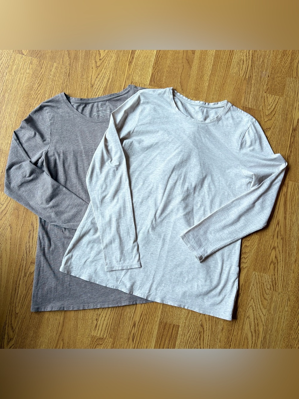 Pure Jill Long Sleeve Stretch Cotton Tee Lightweight Long Sleeve Neutral (2) M
